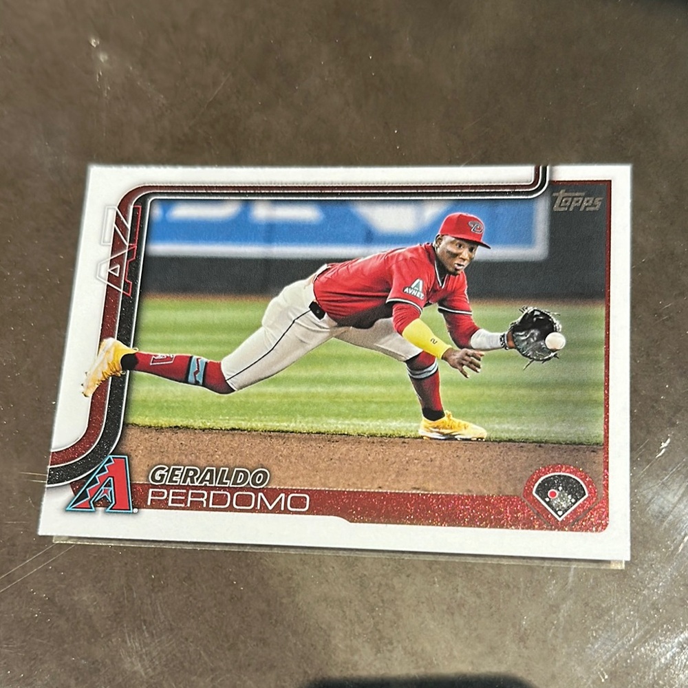 Topps Red and White Baseball Card